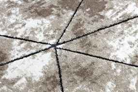 Moderný koberec COZY Polygons, geometrický , trojuholníky - Štrukturálny, dve vrstvy rúna, hnedá Veľkosť: 80x150 cm