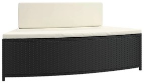 Záhradné taburetky s podložkami 2 ks čierne polyratan