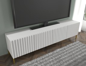 TV stolík/skrinka 200 4D Warsaw (biela + zlatá). Akcia -21%. Vlastná spoľahlivá doprava až k Vám domov. 1125141