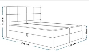 PROXIMA.store - Kontinentálna boxspring posteľ NIKKI ROZMER: 160 x 200 cm, TYP MATRACA: BONELLOVÉ PRUŽINY, VRCHNÝ MATRAC (TOPPER): BEZ TOPPERU
