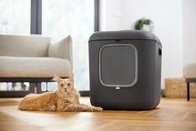 Rotho 2. kvalita - Mačacia toaleta, krytý záchod pre mačky CAT XXL - čierna