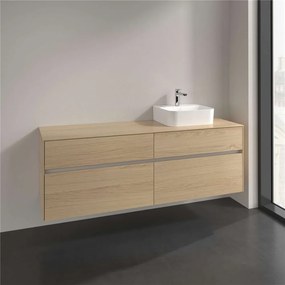 VILLEROY &amp; BOCH Collaro závesná skrinka pod umývadlo na dosku (umývadlo vpravo), 4 zásuvky, 1600 x 500 x 548 mm, Nordic Oak, C10600VJ