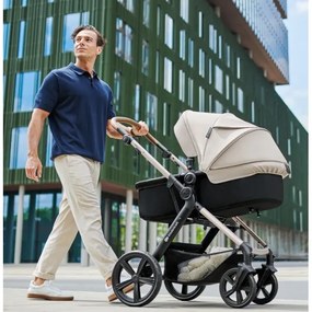KINDERKRAFT-Kombinovaný kočík 3v1 MOOV 2 Moonlight grey + autosedačka MINK PRO