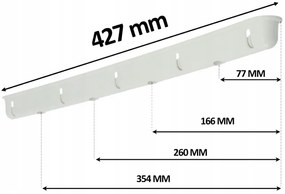 Erga Erga, stropný vešiak na sušenie bielizne 5x100 cm, biela, ERG-SEP-10SUSSUF5PP10