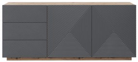 Komoda Asha 167 cm na sokli - artisan / rivier stone mat