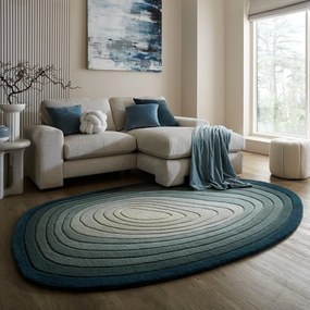 Modrý vlnený koberec 160x230 cm Puddle Ombre Wool – Flair Rugs