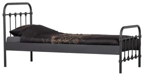 Čierna jednolôžková posteľ s roštom 90x200 cm Moos – WOOOD