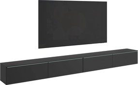 XXXLutz NÍZKÁ KOMODA 2x150 cm, čierna, 300/32/33 cm P & B - Komody - 002778009803