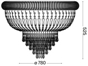 Ideal Lux - Krištáľové stropné svietidlo DUBAI 24xE14/28W/230V pr. 78 cm zlatá