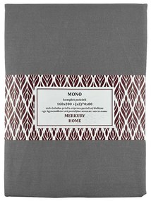 Obliečky Mono bavlna tmavošedá 160x200 + (2) 70x80 Merkury Home