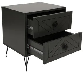 Nočný stolík LUNA 55x50 cm antracit/čierna