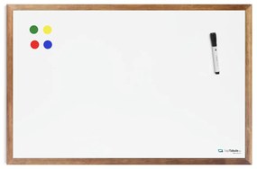 Toptabule.sk  Biela magnetická tabuľa v mahagónovom drevenom ráme 60x40 cm