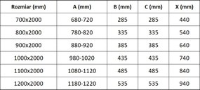 Mexen Exo, dvojité krídlové sprchové dvere 90x200 cm, 6mm číre sklo, chrómový profil, 8182-090-000-01-00