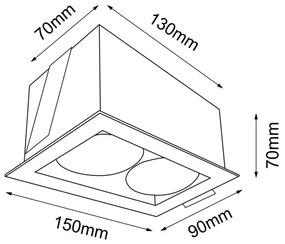 Brosline 3034 - Zapustené stropné svietidlo CAGE 2xGU10/10W/230V čierne