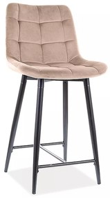 Sametová barová židle CHIC 90 cm béžová