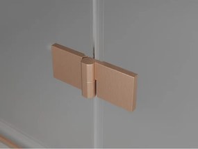 Mexen Mist-H L Duo, 2-krídlový sprchový kút 80 x 100 cm, číre sklo, medený matný profil, 8A5L-080L-100P-65-00