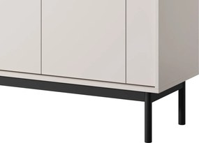 Vysoká vitrína Japandi, 104 cm, béžová kašmír