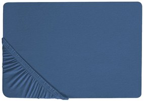 Bavlnená posteľná plachta 90 x 200 cm modrá JANBU Beliani