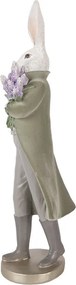 Decorative Figurine Rabbit 17x15x53 Cm White Plastic - 17*15*53 cm