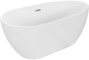 Mexen Eos, voľne stojaca vaňa 150 x 75 cm, biela, brúsená oceľ prepad, 52471507500-97