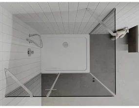 Mexen Roma, sprchový kút s krídlovými dverami 110 (dvere) x 70 (stena) cm, 6mm šedé sklo, chrómový profil + slim sprchová vanička biela + chrómový sifón, 854-110-070-01-40-4010