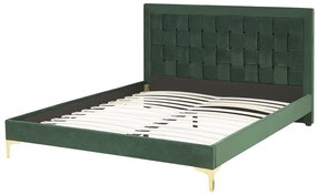 Manželská posteľ 140 cm LIMO (polyester) (tmavozelená) (s roštom). Vlastná spoľahlivá doprava až k Vám domov. 1022886