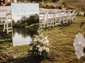 Nálepka na zrkadlo S13 – Welcome to our wedding