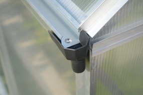 Skleník so základňou BestBerg SH-7 / 7 m² / 190 x 371 x 207 cm / strieborná