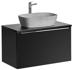 Závesná skrinka SantaFe s doskou a umývadlom 80 cm čierna