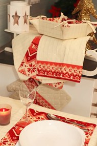 HOME ELEMENTS Bavlnené vianočné prestieranie - Béžová