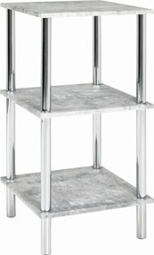 XXXLutz REGÁL, sivá, chrómová, oceľ, 39/77/39 cm - Online Only drobný nábytok - 001931093603