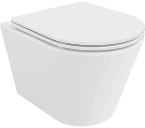 Mexen Rico závesné wc Rimless s toaletným Slim sedátkom z duroplastu, biela - 30720300