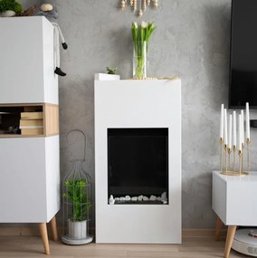 Biely stojaci biokrb Modern so sklom