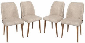 Sada jedálenských stoličiek Nova Cream and Walnut, 4 ks, 4 ks