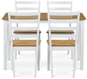 Autronic BONTEC Jedálenský set so 4 stoličkami, 120x75x75cm, masív, prírodný, VESPA OAK Farba: Prírodné