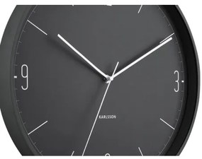 KARLSSON NUMBERS &amp; LINES nástenné hodiny Čierna