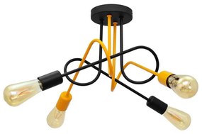 Prisadený luster OXFORD 4xE27/15W/230V čierna/žltá