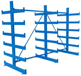 Konzolový regál, obojstranný, 2000 x 2700 x 1144 mm, 6 poschodí