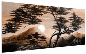 Obraz stromu, hôr a slnka (120x50 cm)