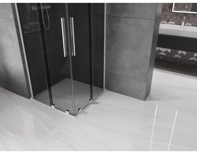 Mexen Velar L Duo, sprchový kút s posuvnými dverami 90 x 90 cm, 8mm šedé sklo, chrómová, 871-090-090-02-43-01