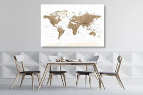 Obraz nádherná vintage mapa sveta s bielym pozadím - 120x80