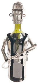 Kovový stojan na fľašu vína v dizajne hasičov Chevalier - 17 * 12 * 22 cm