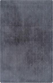 Tmavosivý obdĺžnikový koberec s 3D efektom králičej kožušiny Rabbit Rozmer: 160x220 cm