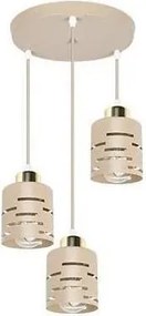 Luster na lanku ELEN 3xE27/35W/230V pr. 29 cm béžová/zlatá