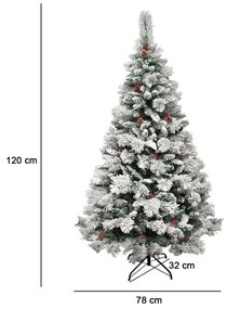 Umelá borovica zasnežená, v rôznych veľkostiach, 120 cm