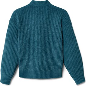Detský ženilkový pletený svetrík, modrozelený