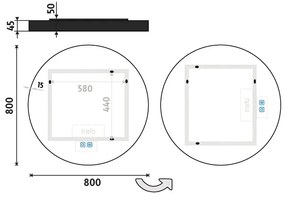 NIMCO ZPC 31002RVX-90 - LED Kúpeľňové podsvietené zrkadlo 3000-6500K 80 cm IP44