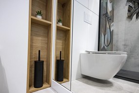 Laveo Miri, toaletná WC kefa na postavenie, čierna matná, LAV-ALM_750S