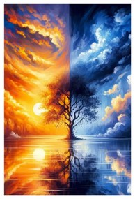 Obraz strom života medzi dňom a nocou