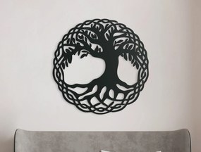 drevko Nálepka Strom života Plynutie času Rozmer obrazu: 32,5 x 32,5 cm, Farba dekorácie: Čierna